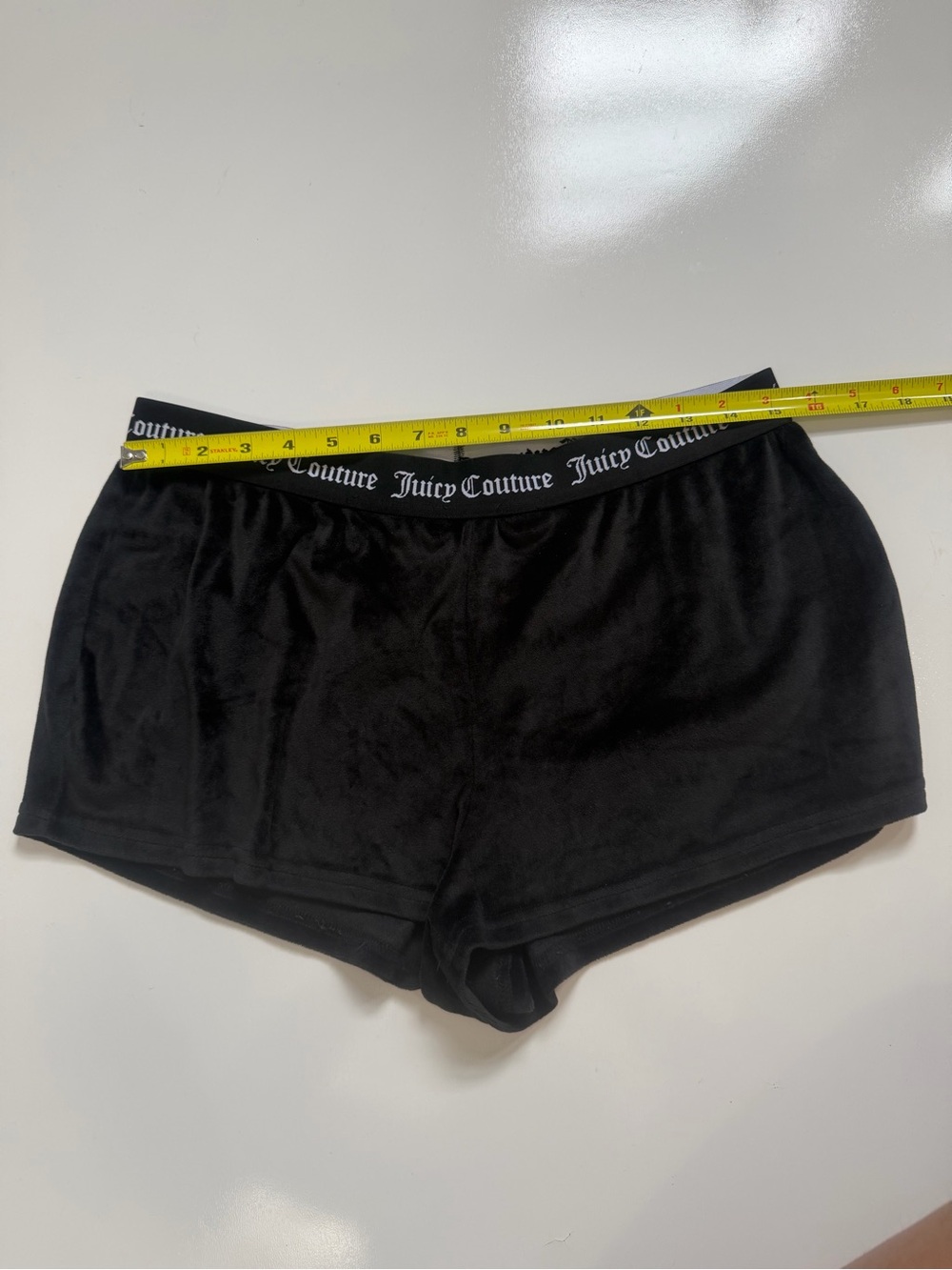 Juicy Couture Black Velour Rhinestone Bling Booty Shorts Size M - Picture 3 of 9